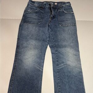 Guess Light Blue Denim Jeans with Leather Logo Patch